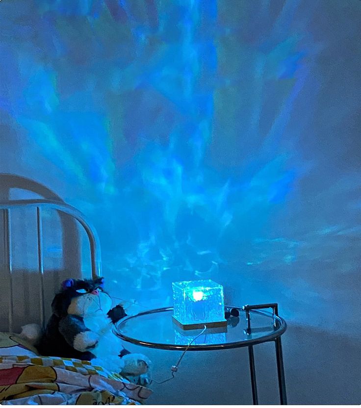 Dynamic Rotating Water Ripple Night Light – Color Changing Crystal Lamp with Remote Control