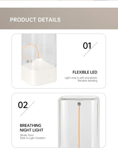 Mini Minimalist Cordless LED Table Lamp – Rechargeable Modern Desk Lamp with Breathing Light Effect