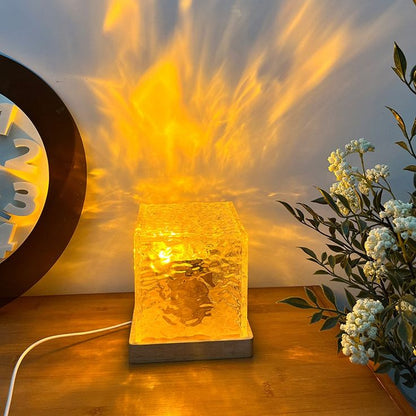 Dynamic Rotating Water Ripple Night Light – Color Changing Crystal Lamp with Remote Control