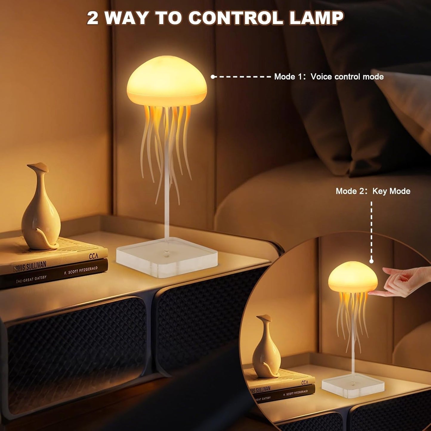 Jellyfish RGB Bedside Lamp – Mesmerizing Mood Lighting